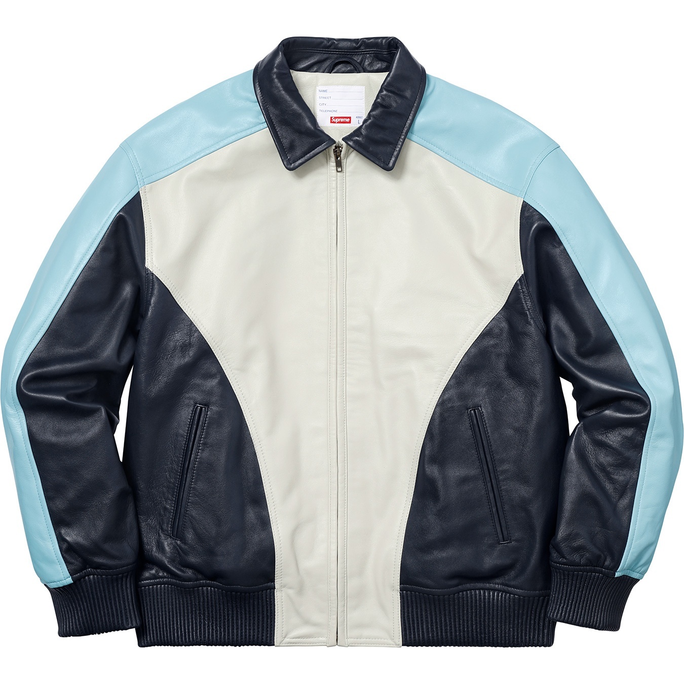 Studded Arc Logo Leather Jacket view 17